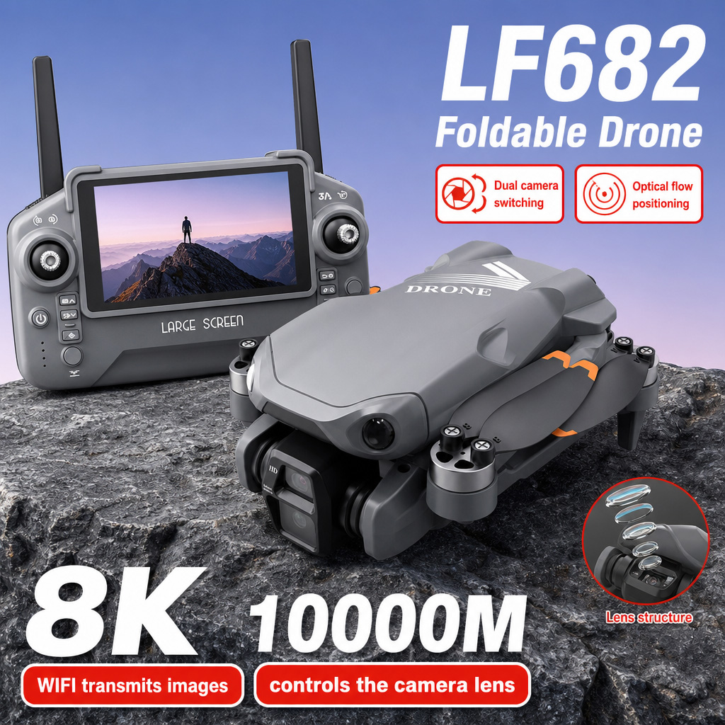 Drone Camera Lens - Drone Aereo LF682 con Doppia Fotocamera