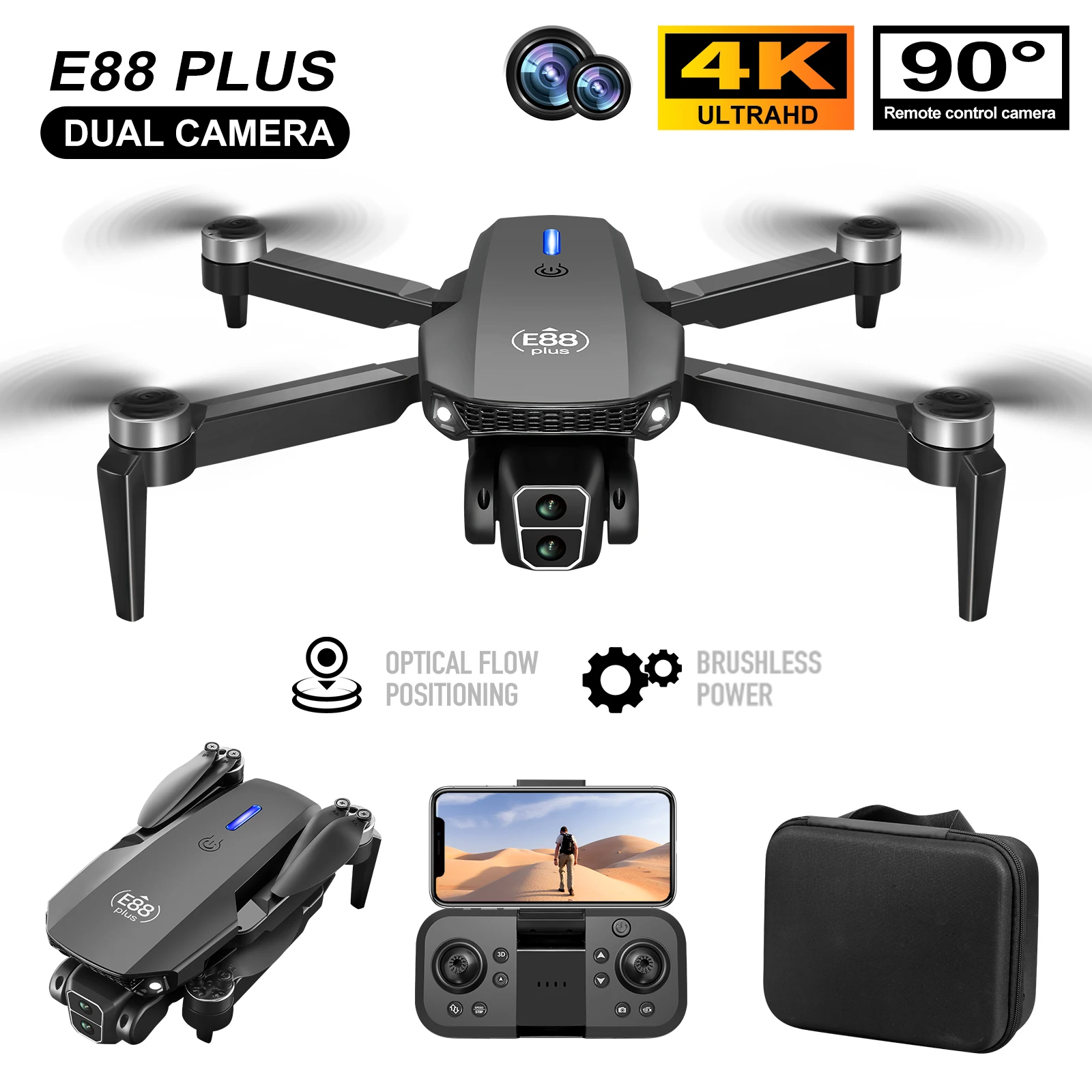 Nuovo drone quadricottero E88  - Drone Camera Hd recensione e prezzo